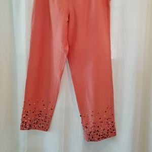 Neiman Marcus sz 10 embellished silk capris